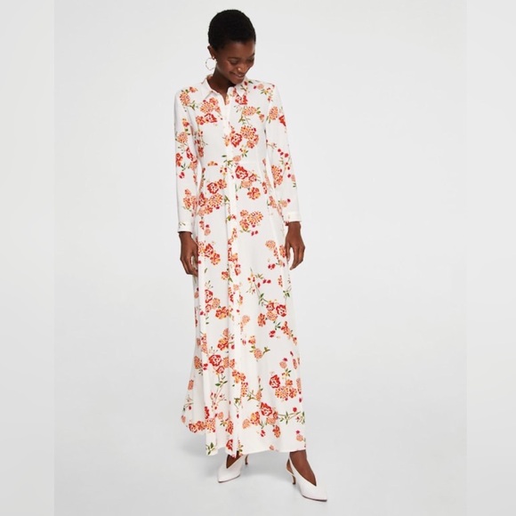 Mango Dresses & Skirts - 🌟 MANGO FLORAL LONG SLEEVE MAXI DRESS NWT 🌟